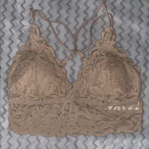 Abercrombie and Fitch Lace Bralette in Nude Tan